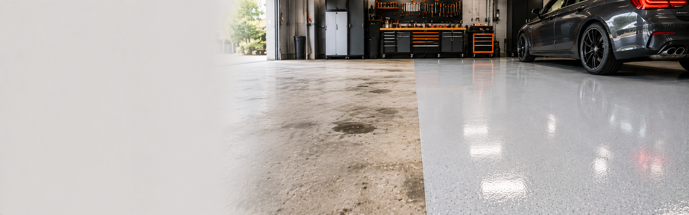 Résine époxy garage revêtement sol laqué professionnel