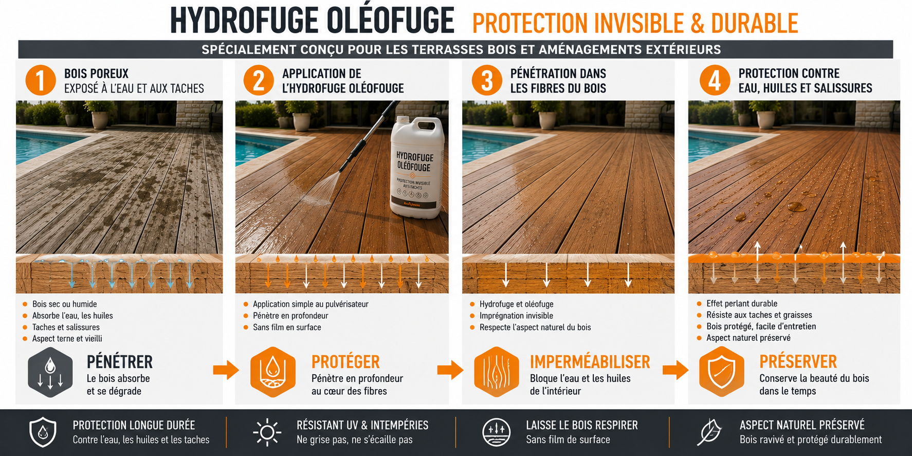 application hydrofuge oléofuge teck bois tropicaux terrasse