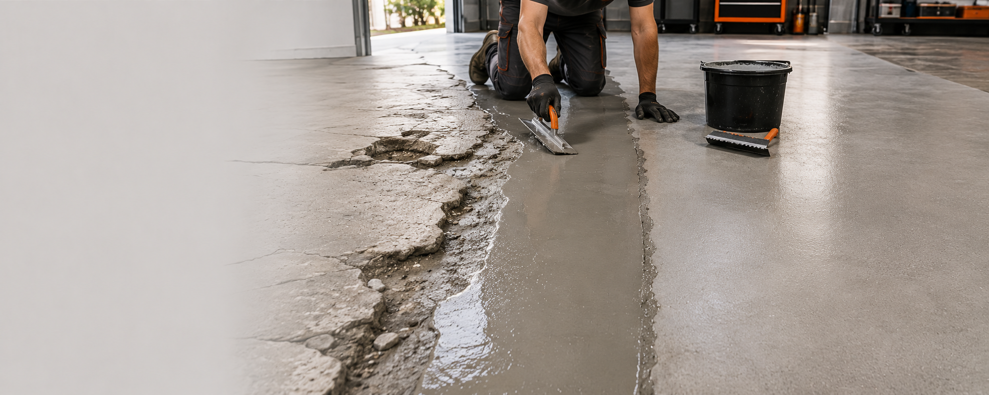 Mortier &eacute;poxy autolissant r&eacute;paration sol b&eacute;ton haute r&eacute;sistance