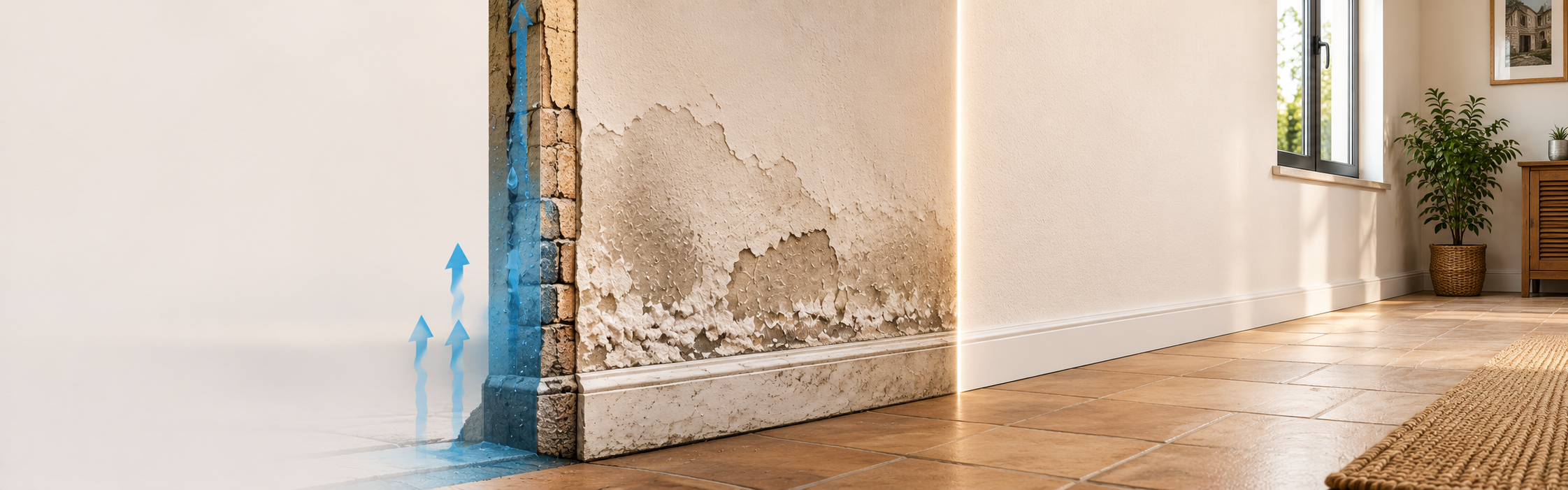 Traitement remontées capillaires humidité bas de mur salpêtre