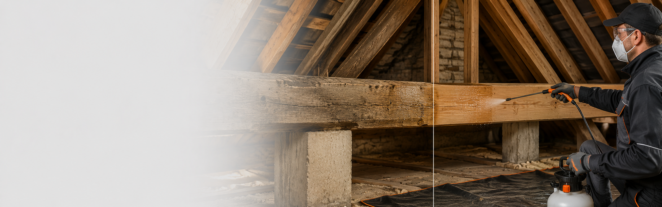 Traitement anti-termite bois professionnel charpente structure bois