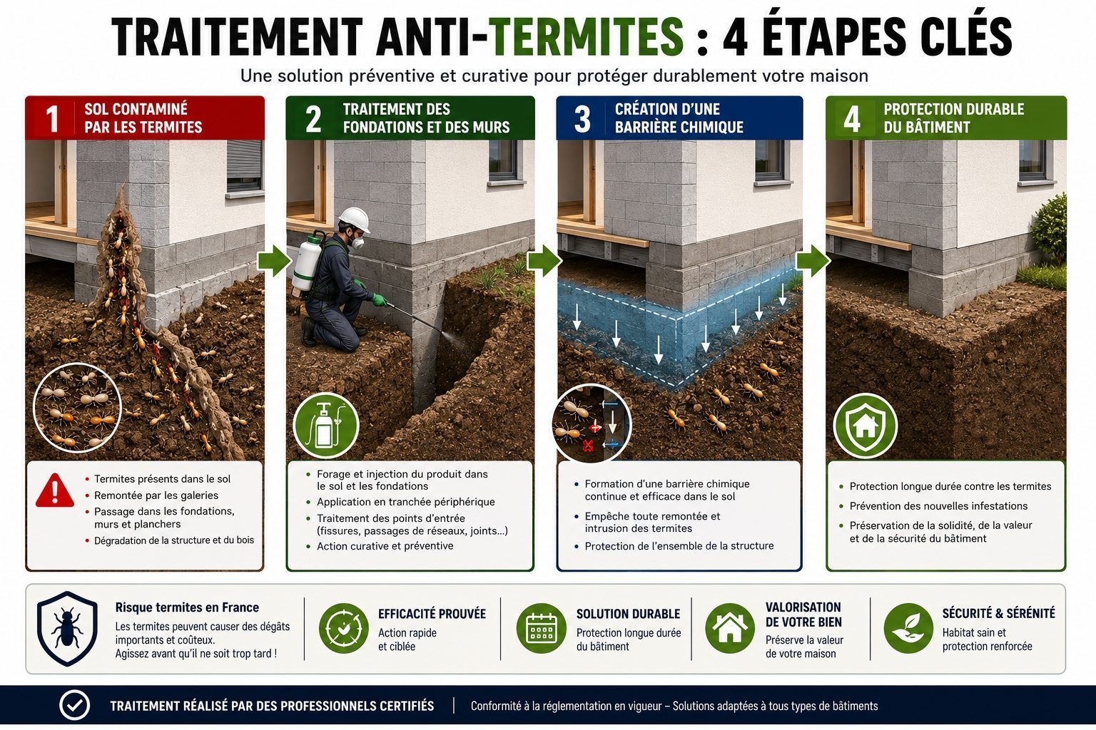 Sch&eacute;ma traitement anti termite sols murs fondations